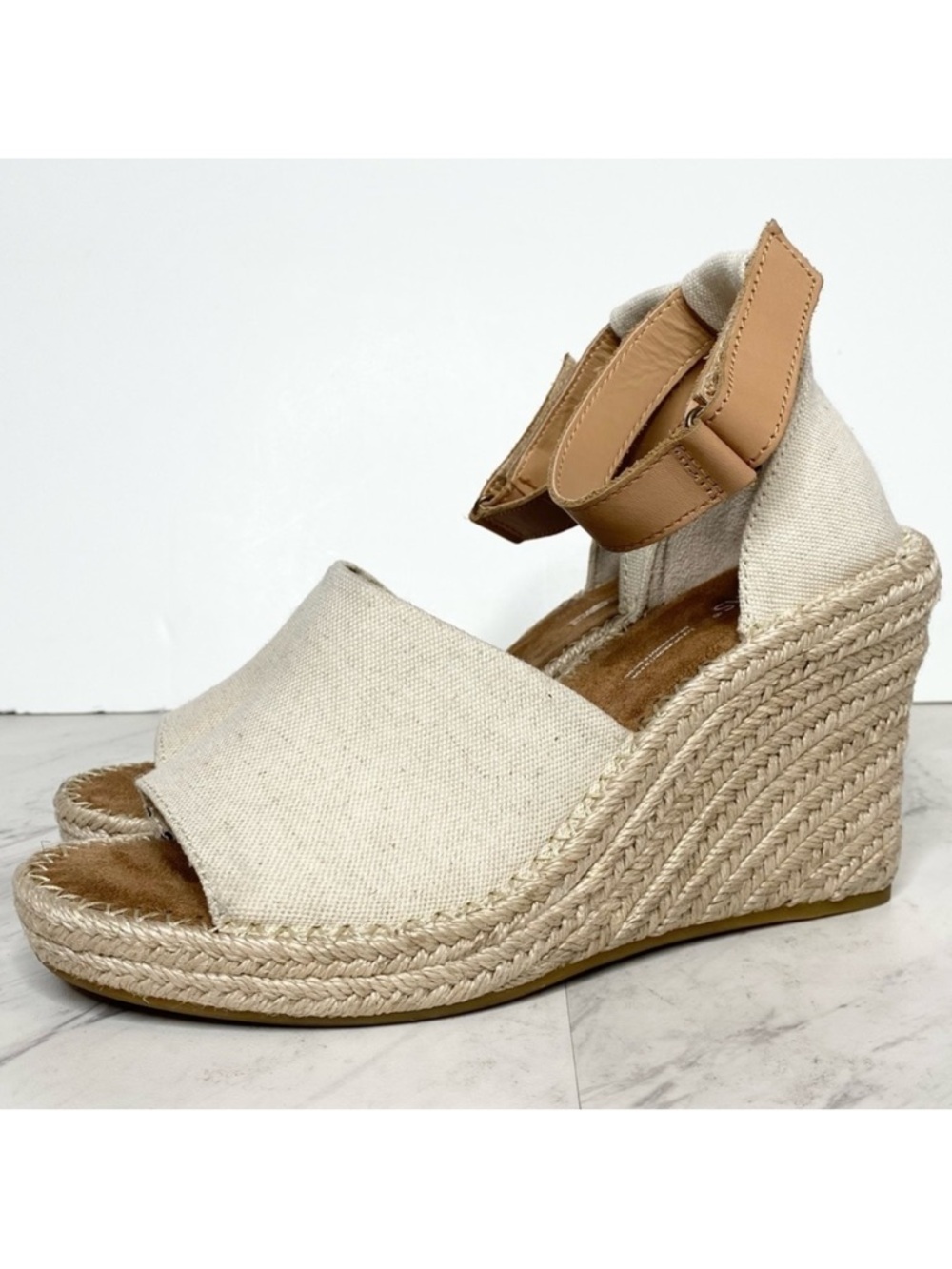 Toms Marisol Natural Wedge Heel Sandal 9